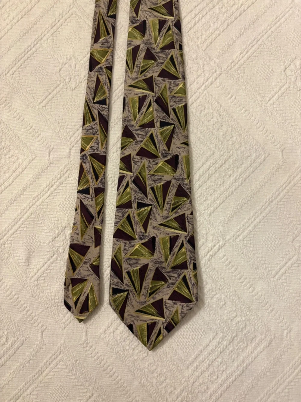 Vintage Robert Talbott Studio Silk Tie Geometric Abstract Earth Tones